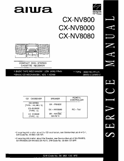 AIWA CX-NV800,8000,8080 S.M.